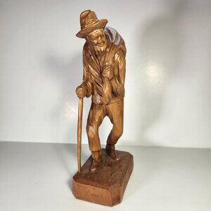 Folk Art Quebec Wood Carving P.E Caron Monumental Basswood Vintage 1960s-70s